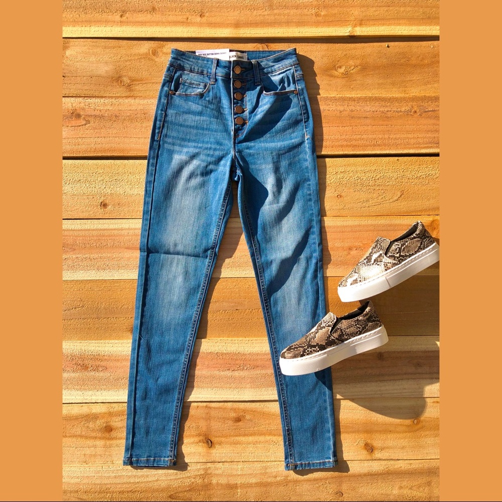 HP! Button Front High Waist Skinny Jeans - Picture 3 of 5